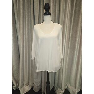 Envy White Dolman Sleeve V-Neck Knit Blouson Top Womens Size Medium NEW